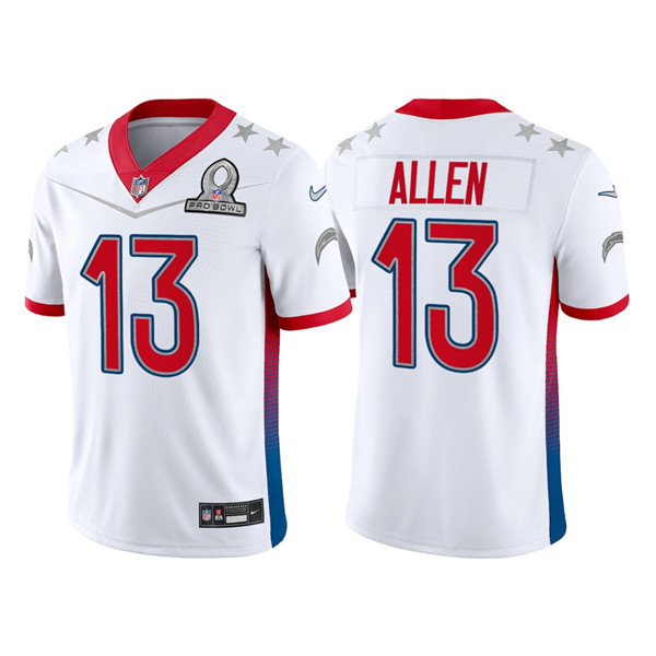 Men’s Los Angeles Chargers #13 Keenan Allen 2022 White AFC Pro Bowl Stitched Jersey